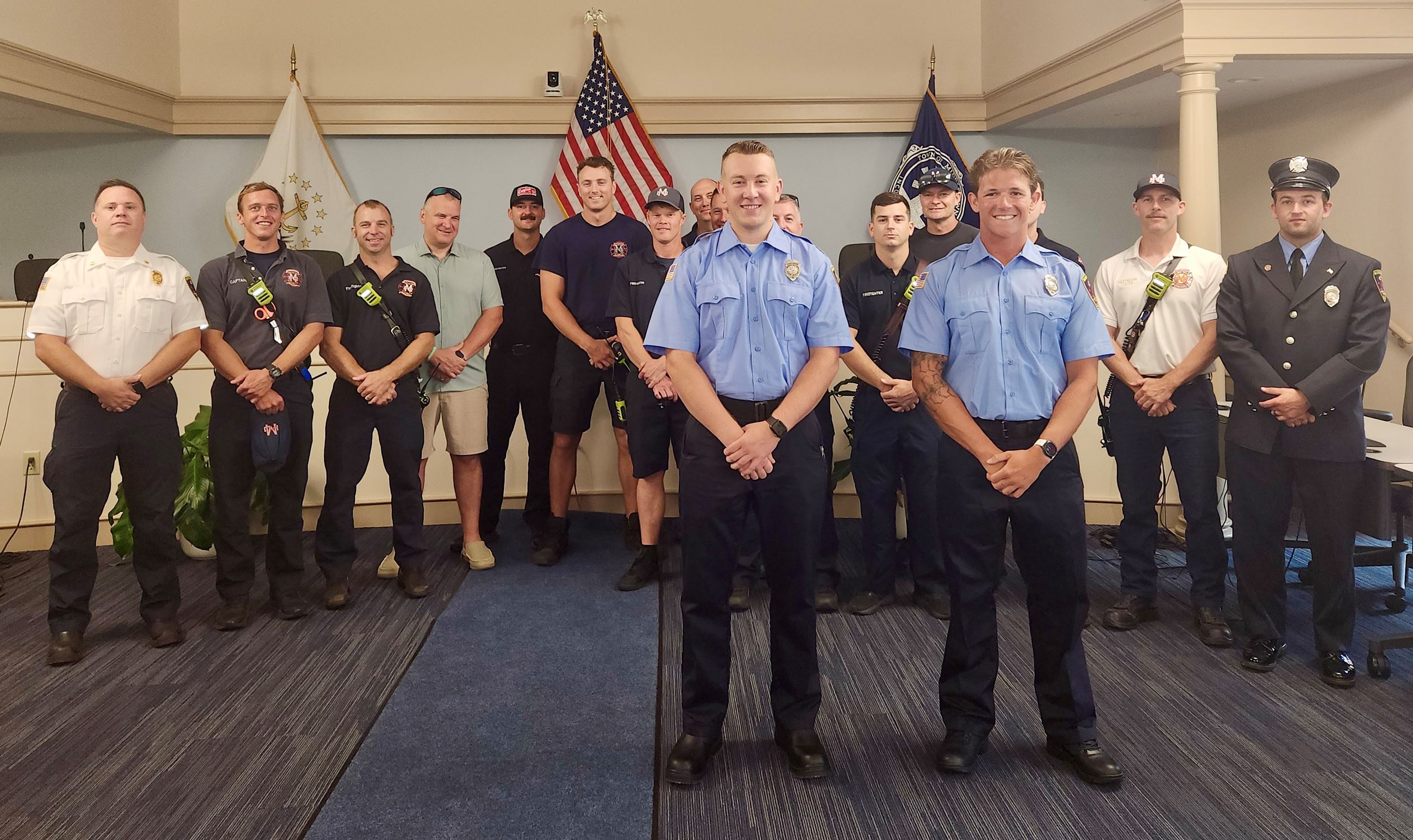 MFD Swearing In Ceremony For Zach Reed And Henry Ciannavei