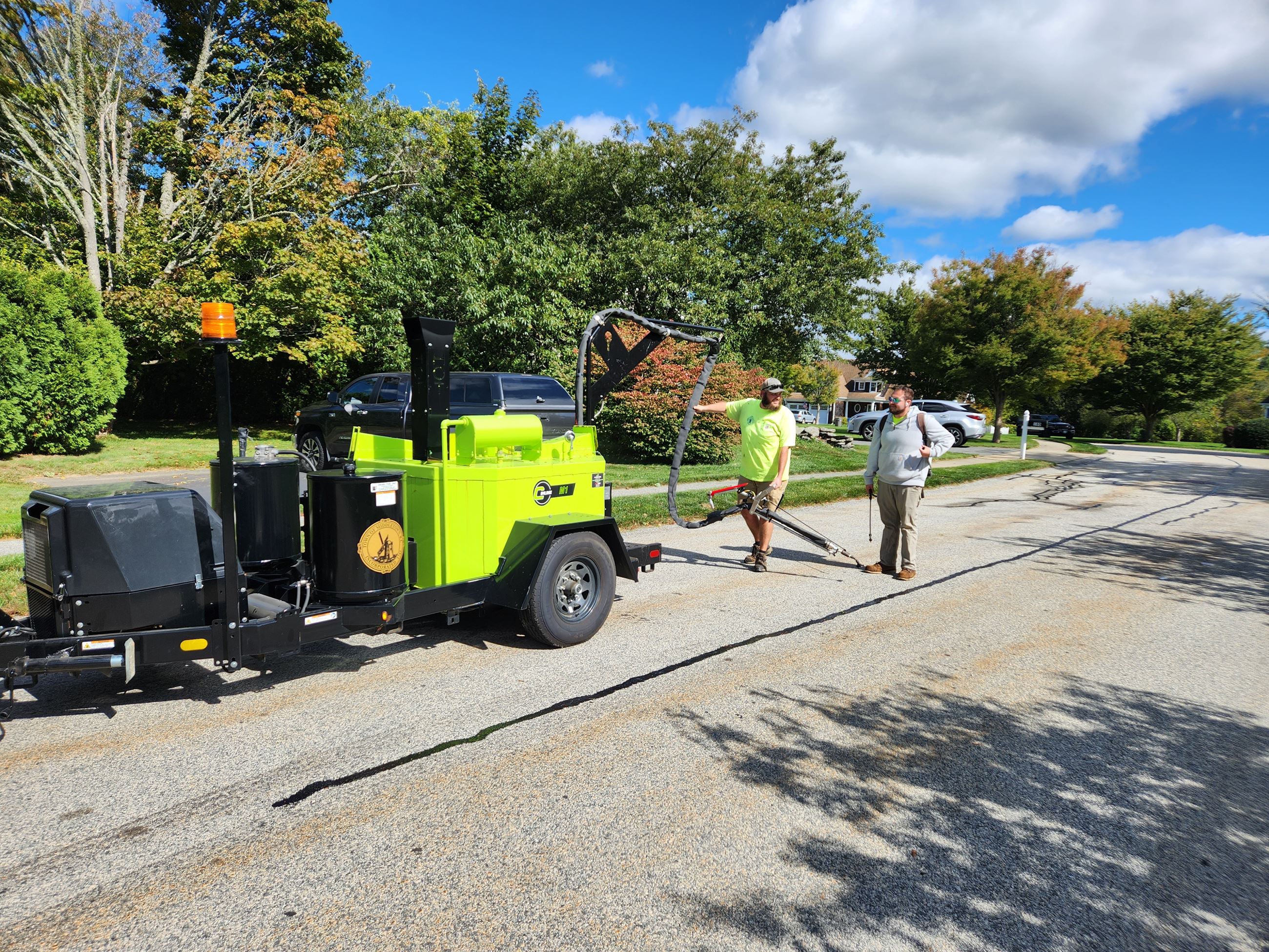 Crack Sealing Area Roads To Prevent Damage 1