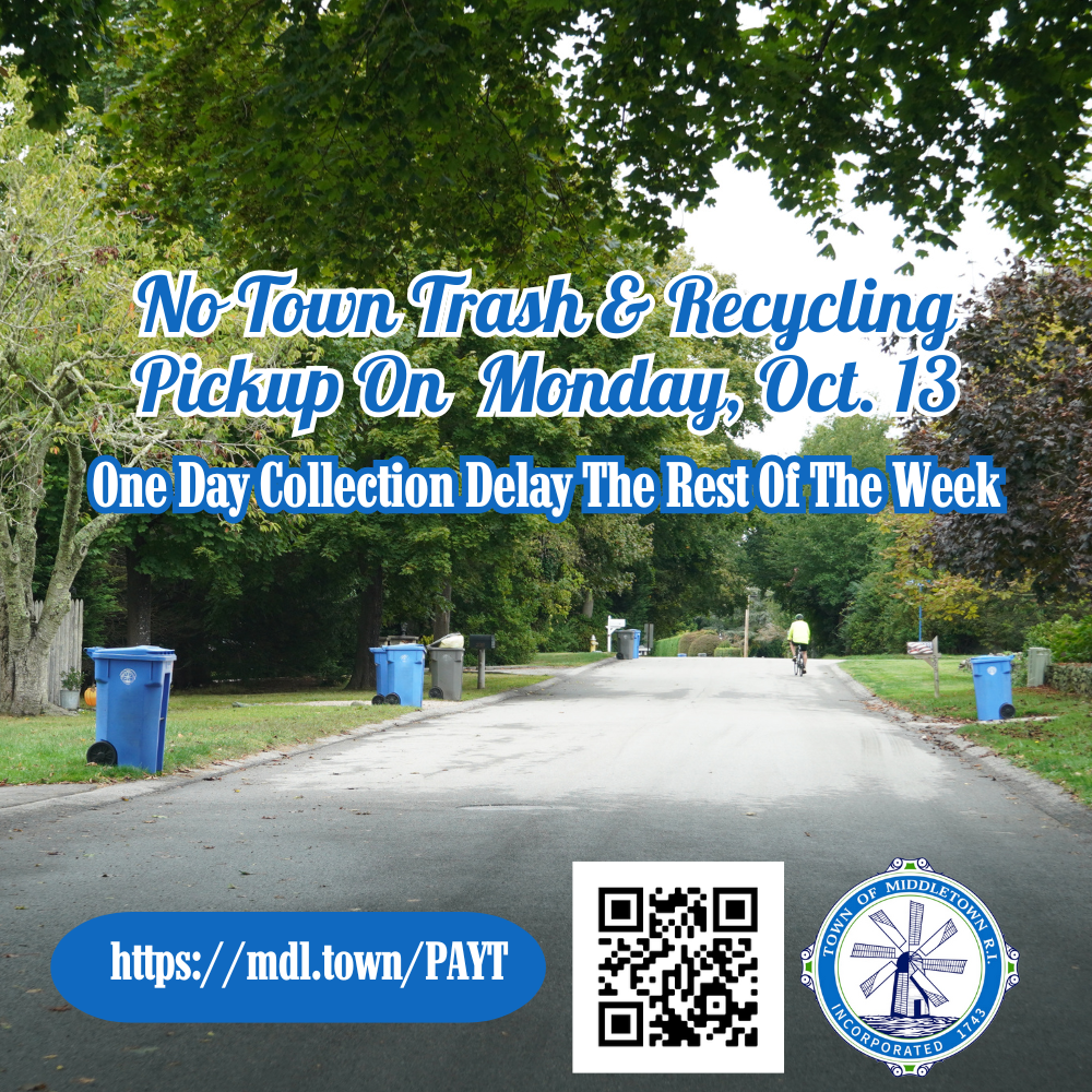 Columbus Day Trash Pickup Delay Graphic