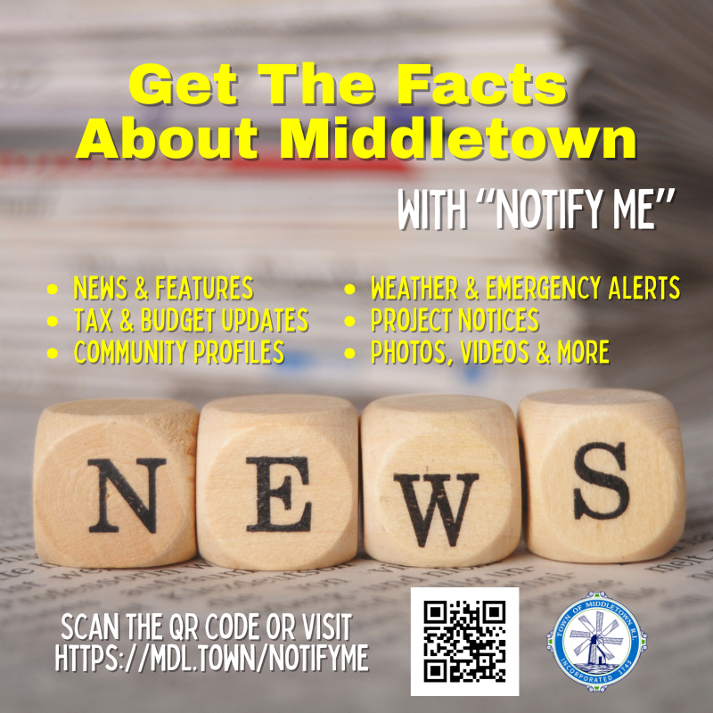 Notify Me Graphic With News In Block Letters 2326