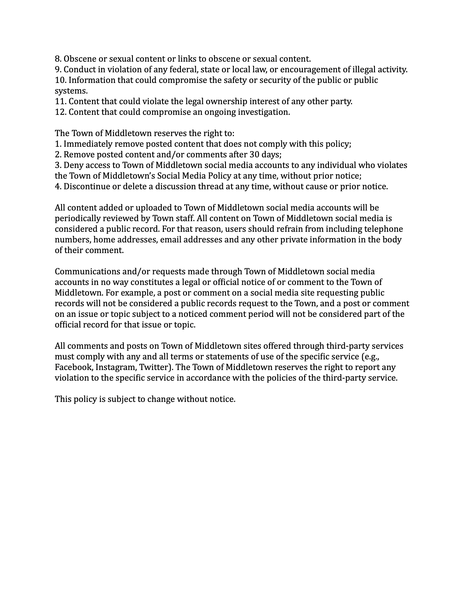 Social Media Disclaimer Page 2